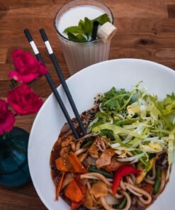 Udonnudeln mit Knoblauch