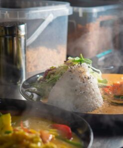 Champignons und Spargel